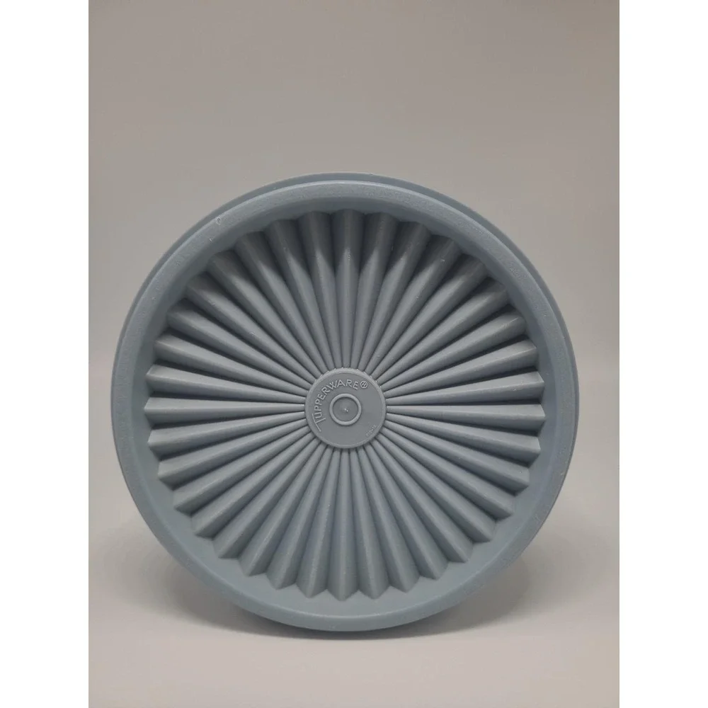 Vintage Tupperware Servailer Canister In Country Blue